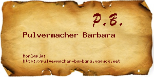 Pulvermacher Barbara névjegykártya
